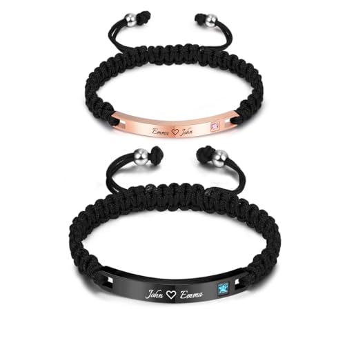 LINEMENG Personalisierte Namensschild Armband graviert Fußkettchen für Frauen Männer Paare Liebhaber benutzerdefinierte einstellbare handgemachte geflochtene Seil Edelstahl Tag LINEMENG Personalisierte Namensschild Armband graviert Fußkettchen für Frauen Männer Paare Liebhaber benutzerdefinierte einstellbare handgemachte geflochtene Seil Edelstahl Tag von LINEMENG