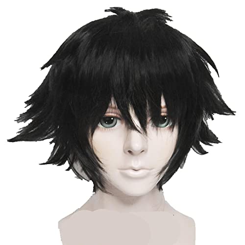 176 ISLAND Setsuna Sanzenkai Short Black Cosplay Wig + Wig Cap von LINGCOS