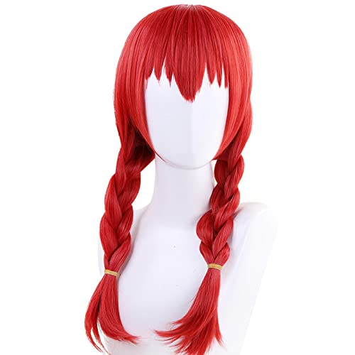50cm Long Cosplay Wig Amano Miu Blend S Red Braiding Hair Anime Woman Wigs+ Wig Cap von LINGCOS