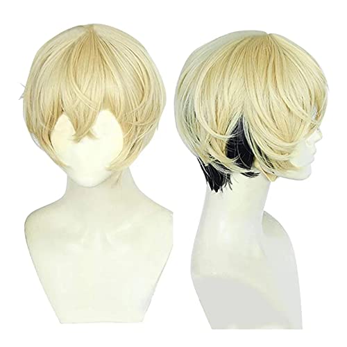 Anime Chifuyu Matsuno Cosplay Wig Short Blonde Black Heat Resistant Synthetic Hair Wigs + Wig Cap von LINGCOS