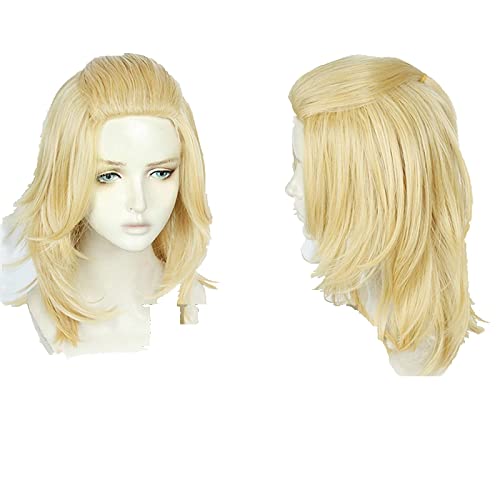 Anime Cosplay Wig Manjiro Sano Cosplay Wig Heat Resistant Synthetic Curly Hair + Wig Cap von LINGCOS