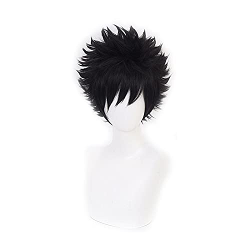 Anime Dabi Wig Cosplay Costume Short Black Synthetic Hair Halloween Party Wigs+wig cap von LINGCOS