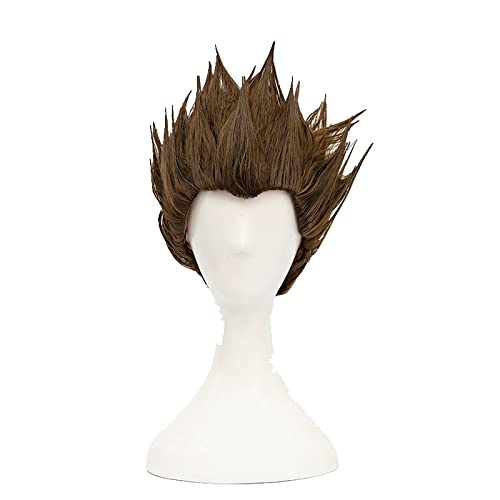 Anime Dr.STONE Taiju Oki Wigs Short Brown Heat Resistant Synthetic Hair Cosplay Wigs + Wig Cap von LINGCOS