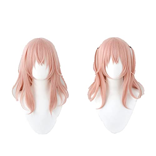 Anime My Dress-Up Darling Wig Inui Sajuna Pink Curly Mixed Synthetic Hair Cosplay Wig Role Play Halloween + Wig Cap von LINGCOS