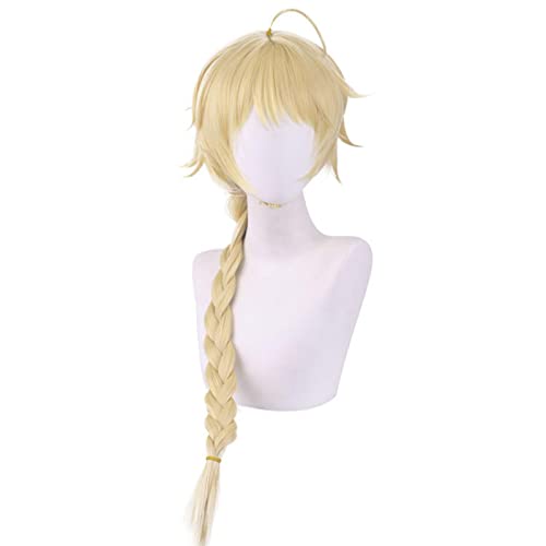 Anime Role Play For Genshin Impact Cosplay Aether Traveler Golden Braid Halloween Carnival Party Wigs von LINGCOS