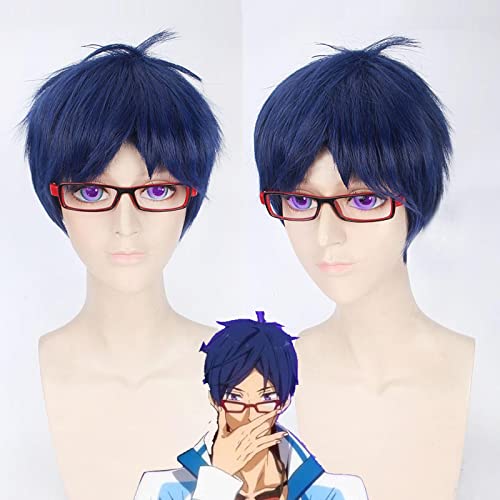 Anime Role Play For Ryugazaki Rei Free Cosplay Wig Cosplay Men Short Straight Wigs von LINGCOS