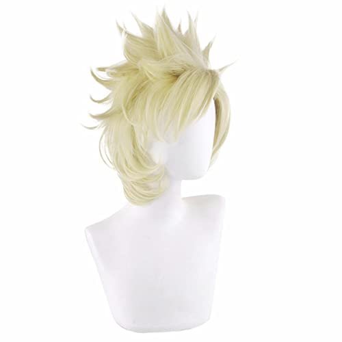Anime Role Play Wig For Anthonio Zeppeli Jojo's Bizarre Adventure Wig Halloween Cosplay Light Yellow Hair von LINGCOS