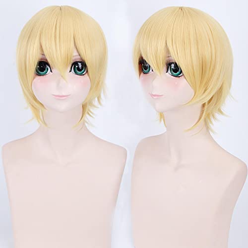 Anime Role Play Wig For Kagerou Project Mekakucity Actors Cosplay Wig Synthetic Hair Kano Shuuya Golden Cosplay Wigs von LINGCOS