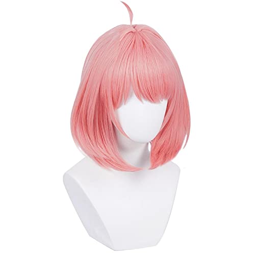 Anime SPY×FAMILY Anya Forger Short Pink Cosplay Wig Hair Heat Resistant Synthetic Halloween Party Wigs von LINGCOS