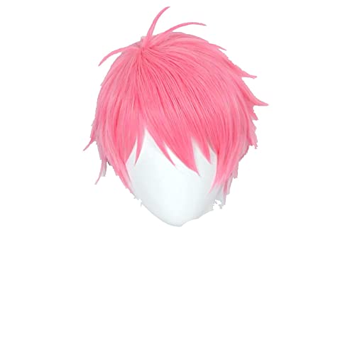 Anime SSSS.DYNAZENON Gauma Cosplay Wig Gradient Short Heat Resistant Synthetic Hair Halloween Carnival + Wig Cap von LINGCOS
