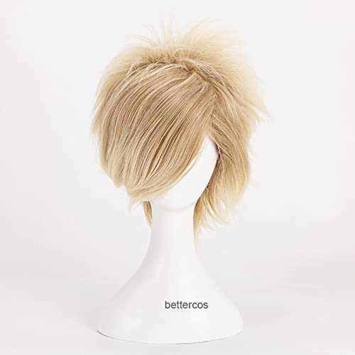 Axis Powers Hetalia APH Danmark Denmark Cosplay Wigs Short Linen Blonde Heat Resistant Synthetic Hair Wig + Wig Cap von LINGCOS
