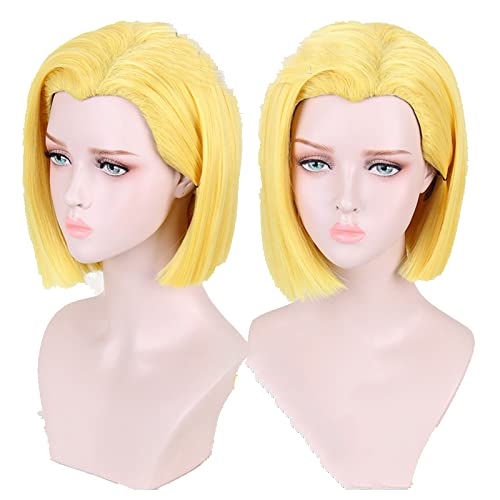 Blue Mary Wigs Golden Short Heat Resistance Synthetic Hair Cosplay Costume Wigs + Wig Cap von LINGCOS