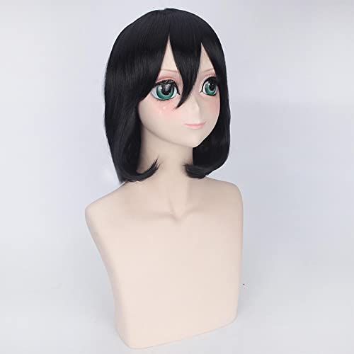 Cosplay Wig For Anime Attack on Titan Mikasa Ackerman Cosplay Black Short Bobo Party Halloween von LINGCOS