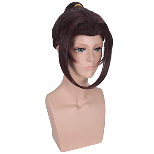 Cosplay Wig For Arena Of Valor 5v5 Dark Brown With Ponytail Hair Anime Comic Con Carnival Halloween Party Role Play Wigs von LINGCOS