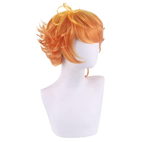 Cosplay Wig For Emma Anime Yakusoku No Neverland The Promised Neverland 40cm Orange Heat Resistant Synthetic Hair Wigs von LINGCOS