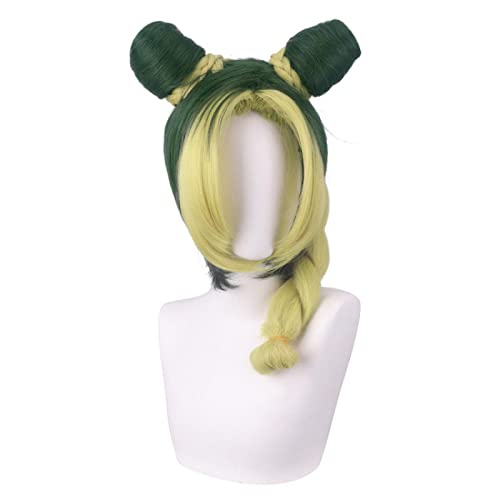 Cosplay Wig For Jolyne Cujoh Jojo's Bizarre Adventure Yellow Green Wig Carnival Party Wig von LINGCOS