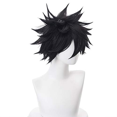 Cosplay Wig Synthetic Black Hair Anime Cosplay Wig Dabi Hair Heat Resistantr + Wig Cap von LINGCOS
