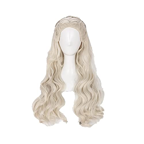 Daenerys Targaryen Cosplay Wig Long Wavy Dragon of Mother Heat Resistant Synthetic Hair Wig + Wig Cap von LINGCOS