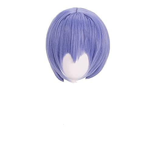 EVA Ayanami Rei Cosplay Wigs Short Light Blue Heat Resistant Synthetic Hair Wig + Wig Cap von LINGCOS