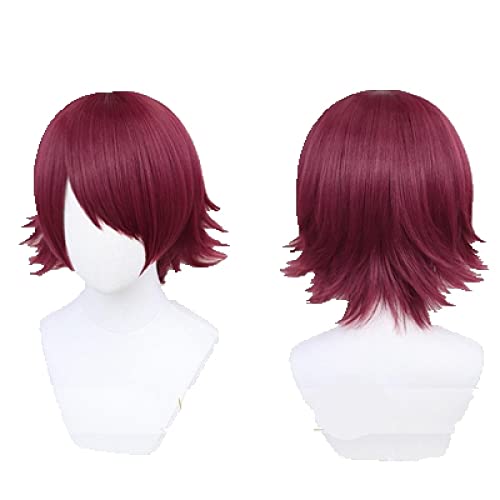 EXUSIAI Wigs From Game Arknights Short Red Shaggy Layered Synthetic Cosplay Costume Wigs + Wig Cap von LINGCOS
