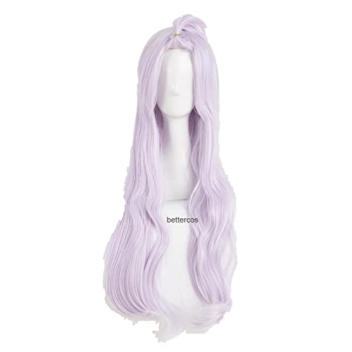 Fairy Tail Mirajane Strauss Cosplay Wigs Long Light Purple Heat Resistant Synthetic Hair Wig + Wig Cap von LINGCOS