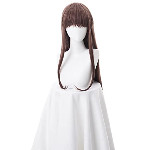 Fruits Basket Tohru Honda Toru Brown Long Wig Cosplay Costume Heat Resistant Synthetic Hair Women Party Cosplay Wigs+Wig Cap von LINGCOS
