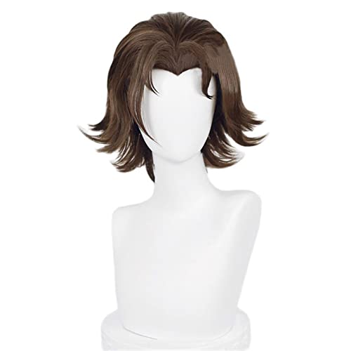 Game Arcane Viktor Cosplay Wig The Machine Herald Viktor Short Brown Heat Resistant Hair Halloween Party Men Wigs von LINGCOS