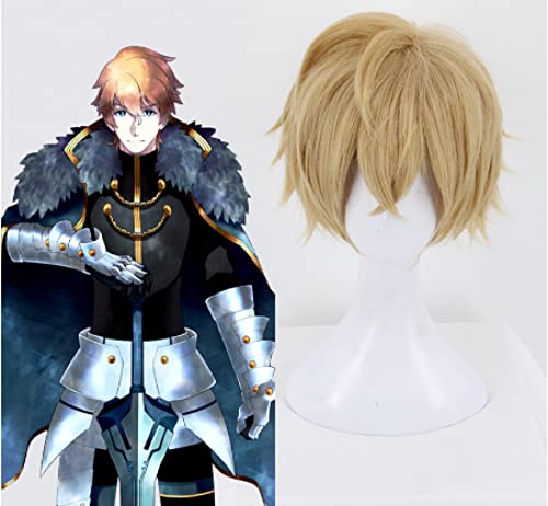 Game FGO Fate Grand Order Cosplay Wigs Sir Gawain Cosplay Hair Heat Resistant Synthetic Wig Halloween Party Cosplay Wig+ Wig Cap von LINGCOS