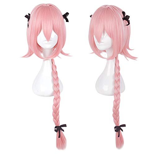 Game Fate Apocryph Astolfo Cosplay Wigs 75cm Pink Heat Resistant Synthetic Hair Perucas Cosplay Wig+Wig Cap von LINGCOS