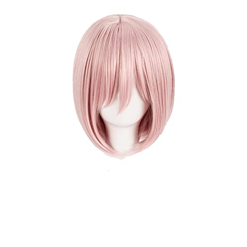 Game Fate Grand Order Mash Kyrielight Cosplay Wigs Pink Short Heat Resistant Synthetic Hair Wig + Wig Cap von LINGCOS