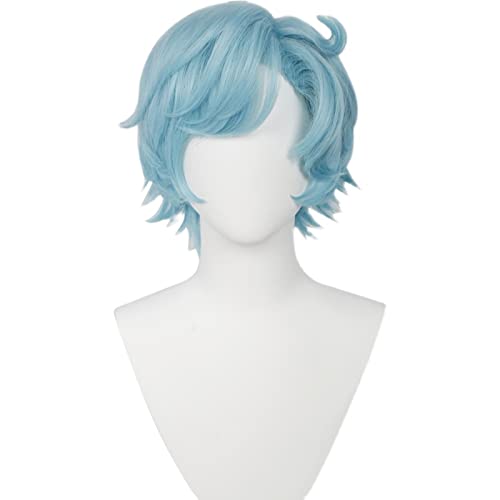 Game Genshin Impact Cosplay II Dotorre Cosplay Wig Genshin Impact II Doctor Woman Man Blue Short Synthetic Cosplay Hair von LINGCOS