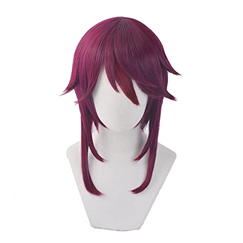 Game Genshin Impact Rosalia Cosplay Wig Red Mixed Short Heat Resistant Synthetic Hair + Wig Cap von LINGCOS