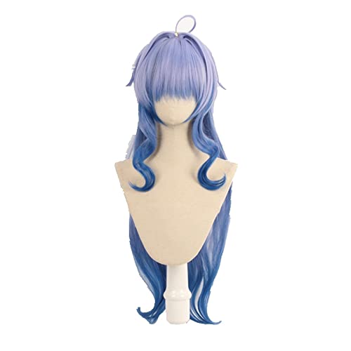 Ganyu Gradient Blue Long Wig Cosplay Costume Heat Resistant Synthetic Hair Game Genshin Impact Gan Yu Women Wigs von LINGCOS