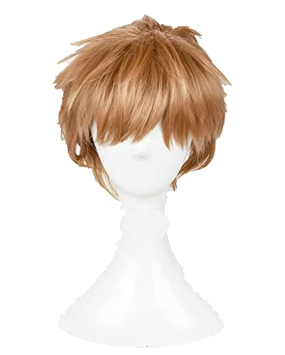 Haikyu!! Volleyball Morisuke Yaku Cosplay Wigs Short Linen Blonde Heat Resistant Synthetic Hair Wig + Wig Cap von LINGCOS
