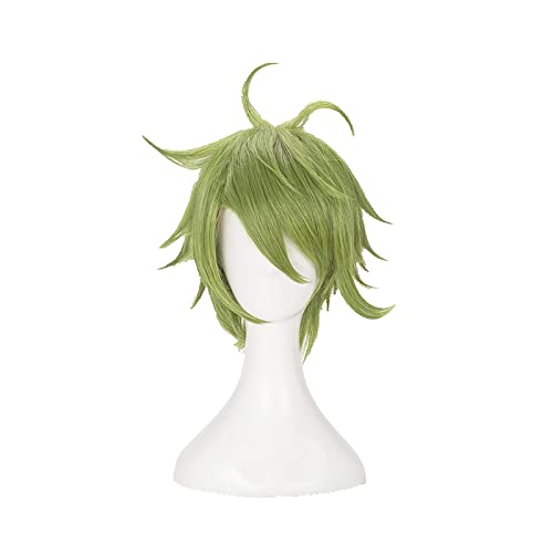 Harmony Rantarou Amami Rantaro Cosplay Wigs Short Green Heat Resistant Synthetic Hair Wig + Wig Cap von LINGCOS