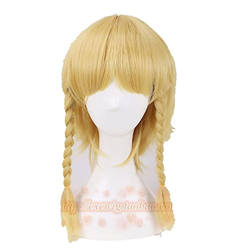 Hyrule Warriors Cosplay Wig Female Linkle Golden Braids Women Link Rinkuru Synthetic Hair for Adult Role Play + Wig Cap von LINGCOS