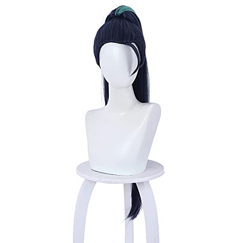 KDA Daughter of the Void Kaisa Cosplay Wig Dark Blue Mixed Heat Resistant Synthetic Hair Halloween Party Wigs von LINGCOS