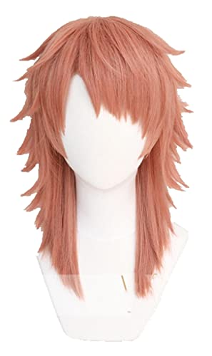 Kimetsu no Yaiba Sabito Cosplay Wig Blade of Light Orange Halloween Anime Synthetic Hair +Wig Cap von LINGCOS