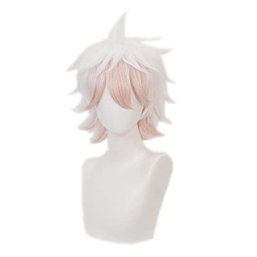 Komaeda Nagito Wig Cosplay Wig Anime Cosplay Hair Synthetic Heat Resistant Hair Komaeda Nagito Cosplay + Wig Cap von LINGCOS