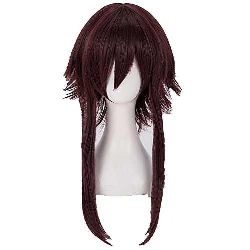 KonoSuba Gods Blessing On This Wonderful World Megumin Cosplay Wigs Dark Red Brown Heat Resistant Synthetic Hair Wig + Wig Cap von LINGCOS
