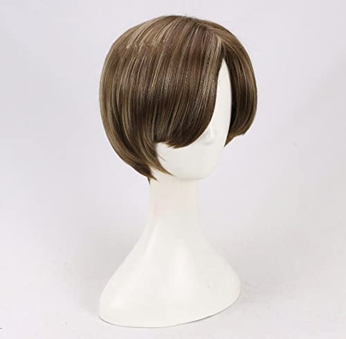 Leon Scott Kennedy Wig Cosplay Short Synthetic Hair + Wig Cap von LINGCOS