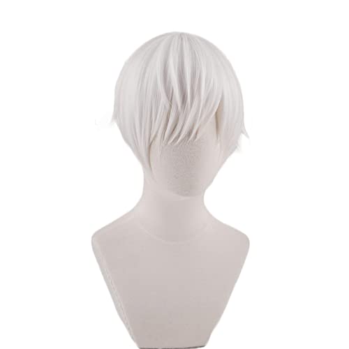 Leukocyte Anime Cells at Work Cosplay Wig Synthetic Heat Resistant Hair Hataraku Saibou Cosplay WigWhite Blood Cell + Wig Cap von LINGCOS