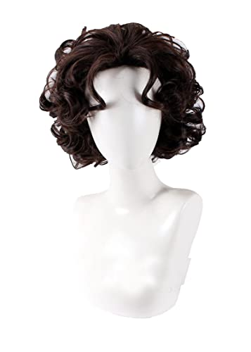 Mirabel Madrigal Cosplay Wig Short Dark Brown Curly Wig Heat Resistant Cosplay Costume Wig + Wig cap von LINGCOS