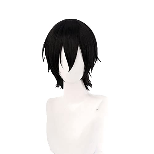 Miyamura Izumi Cosplay Wig Hori-san to Miyamura-kun Horimiya Short Black Synthetic Hair Heat Resistant + Wig Cap von LINGCOS