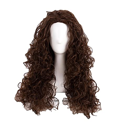 Movie Film Character Bellatrix Lestrange Cosplay Wigs Long Brown Curly Heat Resistant Synthetic Hair Wig + Wig Cap von LINGCOS