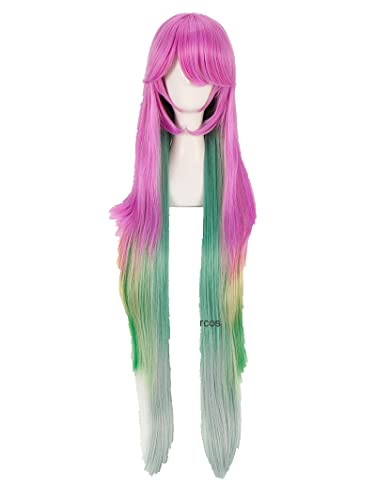 No Game No Life Jibril Cosplay Wig Long Rainbow Gradient Heat Resistant Synthetic Hair Wig + Wig Cap von LINGCOS