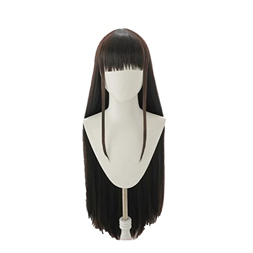 Noshiro Cosplay Wig Game Azur Lane Women Heat Resistant Synthetic Black Brown Cosplay Wig Noshiro Cosplay von LINGCOS