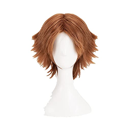 Persona 4The Animation Yosuke Hanamura Cosplay Wigs Short Brown Heat Resistant Synthetic Hair Wig + Wig Cap von LINGCOS