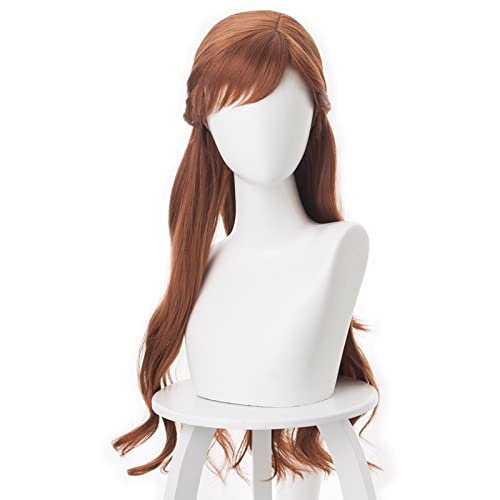 Princess Anna2 Cosplay Wigs Long Wavy Brown Braids Party Hair Girls Wig++ cap von LINGCOS