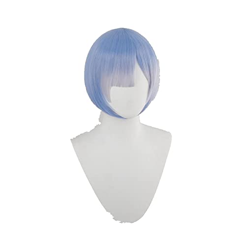REM Wig Anime Re:Zero Starting Life in Another World Heat Resistant Synthetic Blue Cosplay Hair REM Wig von LINGCOS